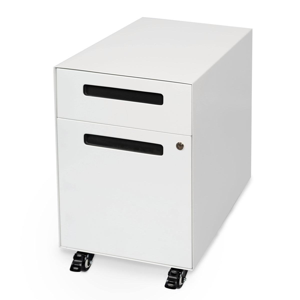 White Mobile Filing Cabinet with 2 Drawers T9902