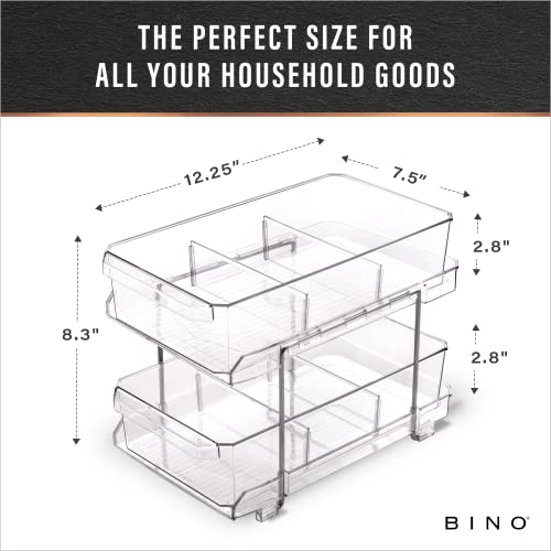 2 Tier Clear Storage Organizer with Dividers E77072
