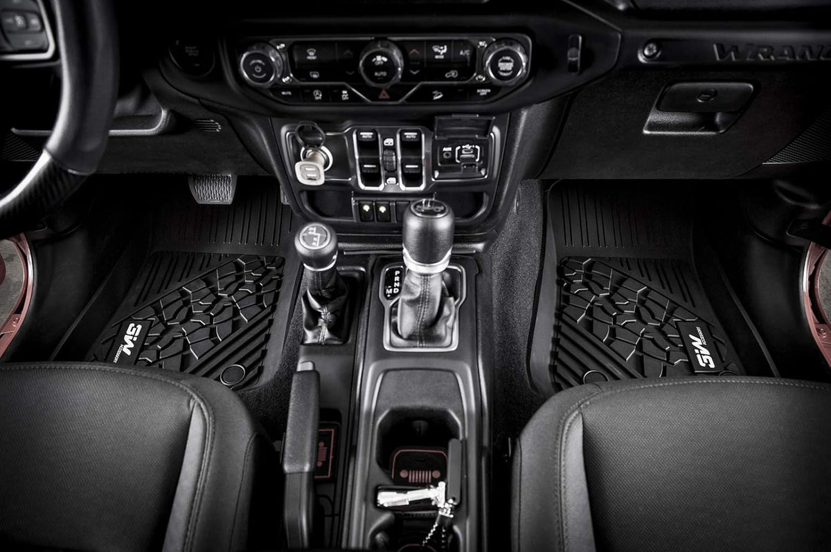 Black TPE Floor Mats for Jeep Wrangler JL 4 Doors Full Set B73607