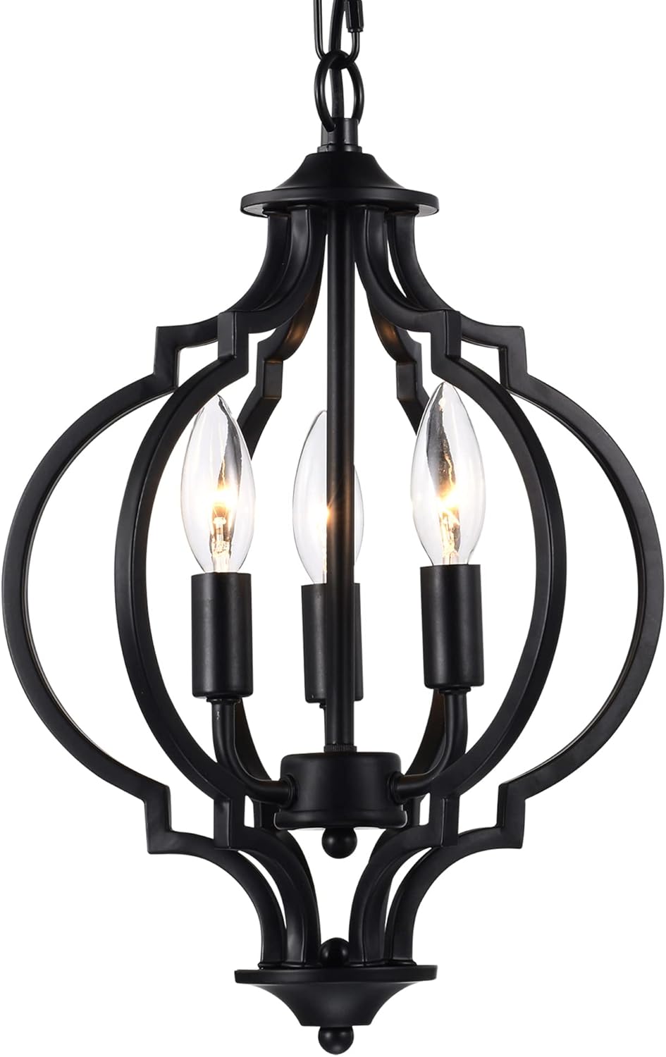 Black 3 Light Metal Chandelier N189928