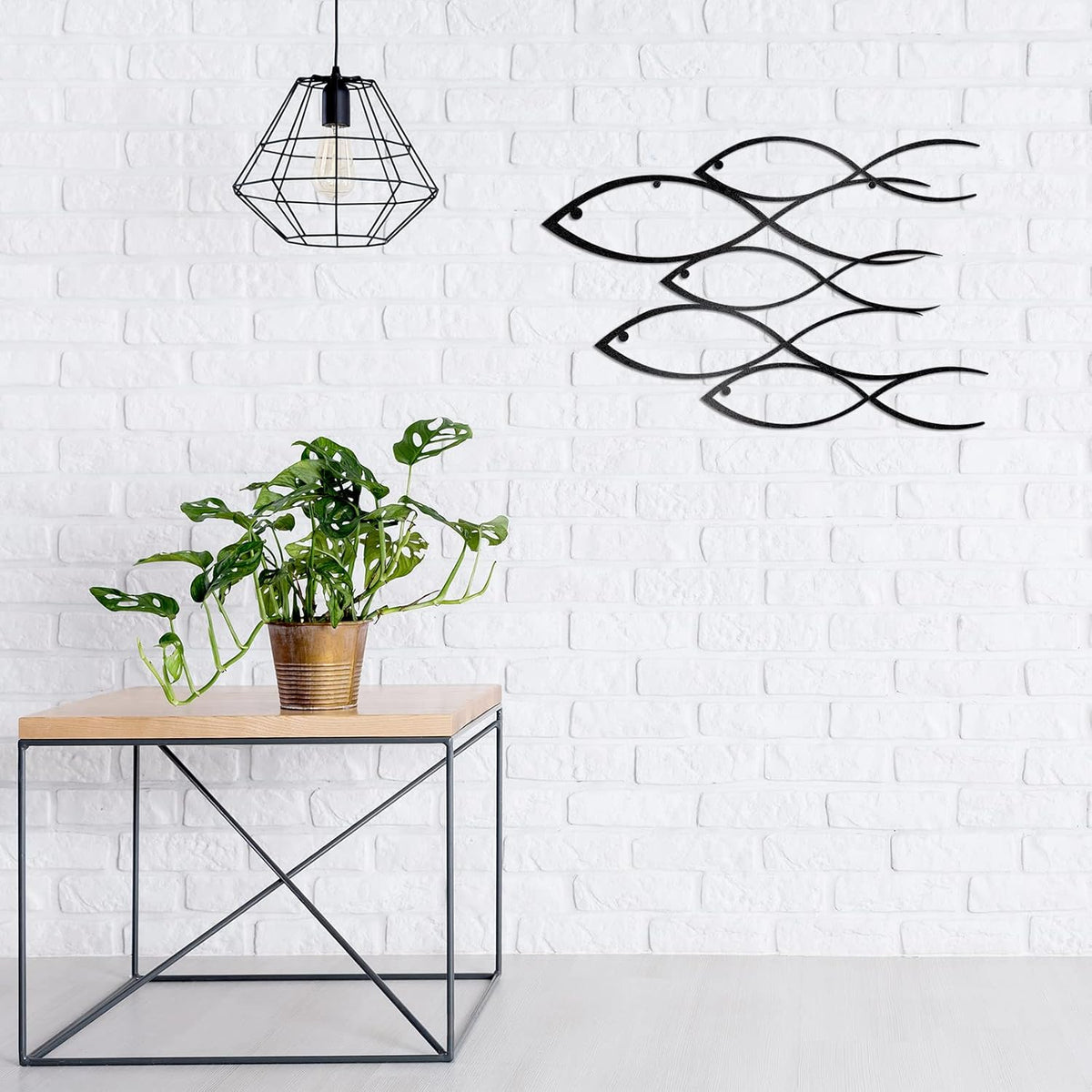 Nautical Metal Wall Art School of Fish, 40 x 26 cm E790