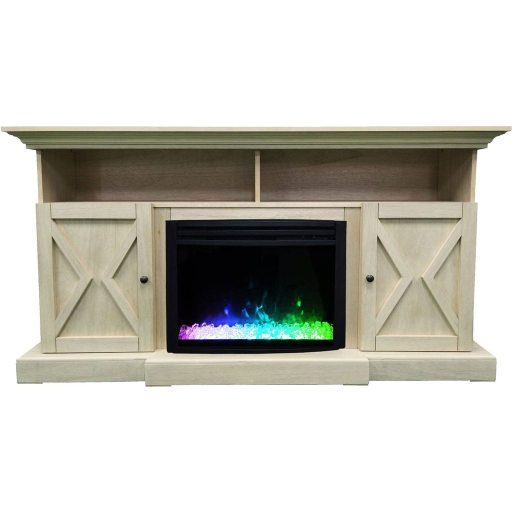 62-in. Electric Fireplace Mantel with Crystal Insert E49422