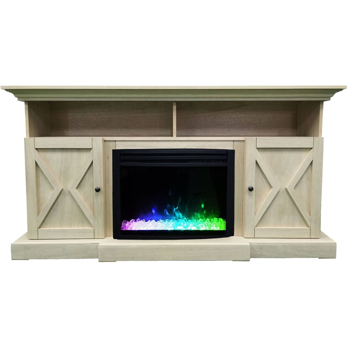 62-in. Electric Fireplace Mantel with Crystal Insert E49422
