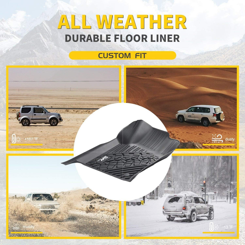 Black TPE Floor Mats for Jeep Wrangler JL 4 Doors Full Set B73607