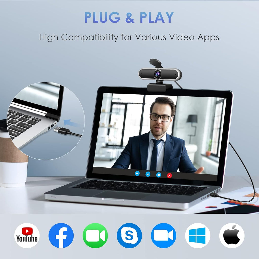 1080P Webcam with Microphone Pack of 2 E694