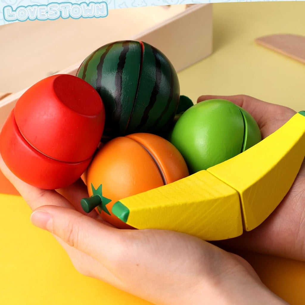 Wooden Play Food Set with Wooden Tray P968316