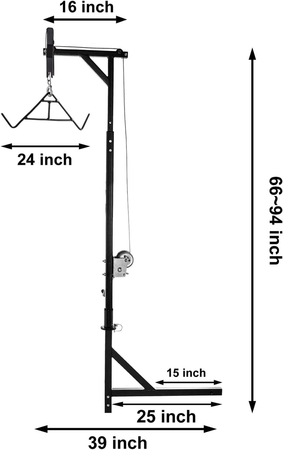 400lbs Capacity Heavy Duty Steel Hitch Mounted Deer Hoist S93102