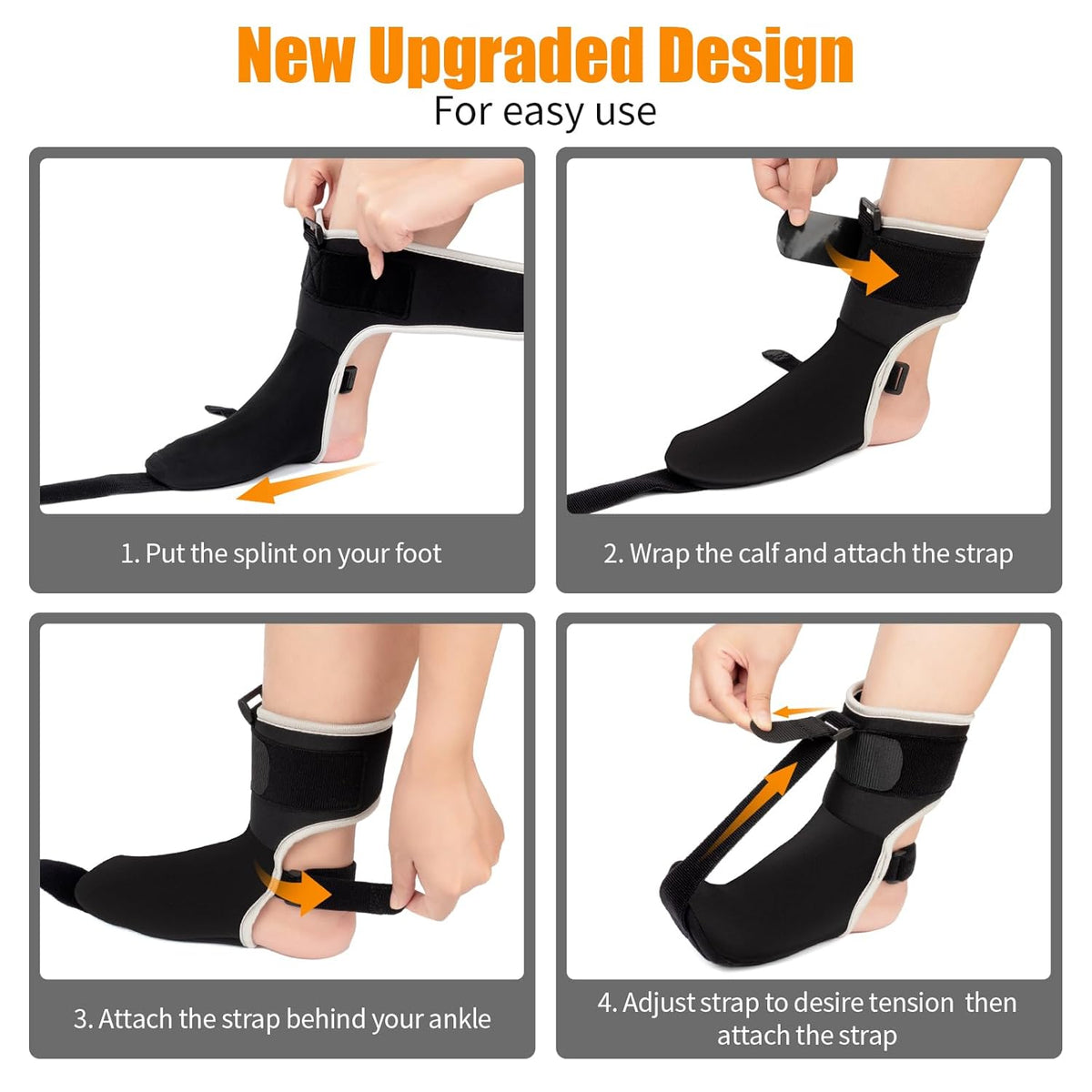 Black Plantar Fasciitis Night Splint Brace (Small) P875930