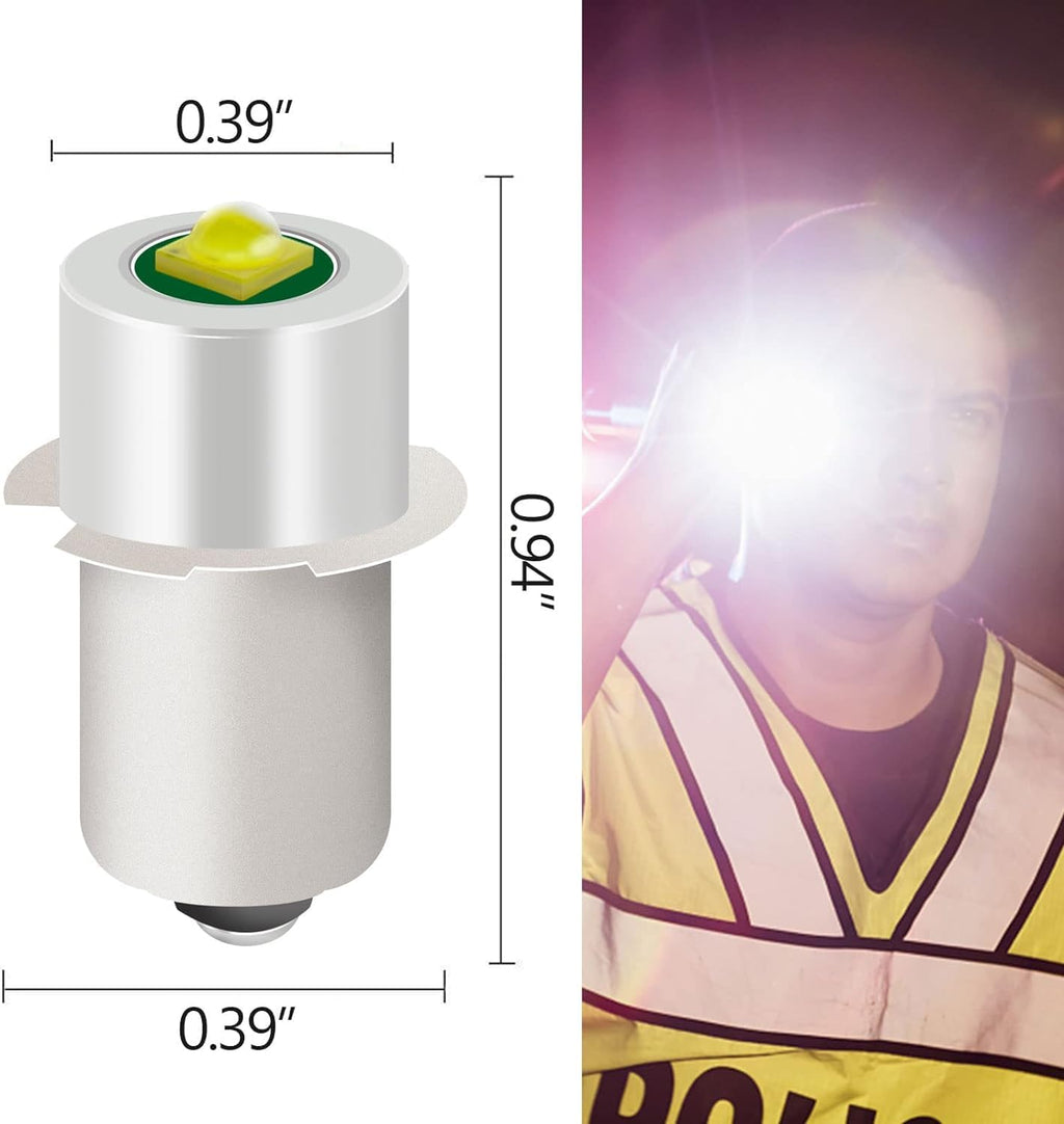 4 Pack LED Flashlight Bulb P13.5S PR2 3W 3V 4.5V 6V White Replacement Set C8501