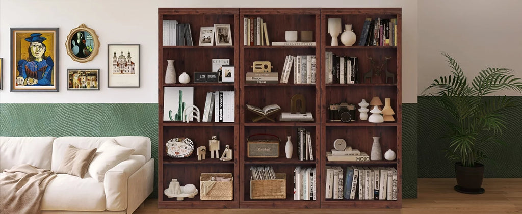 Wooden 5-Shelf Bookcase with Adjustable Shelves J6716