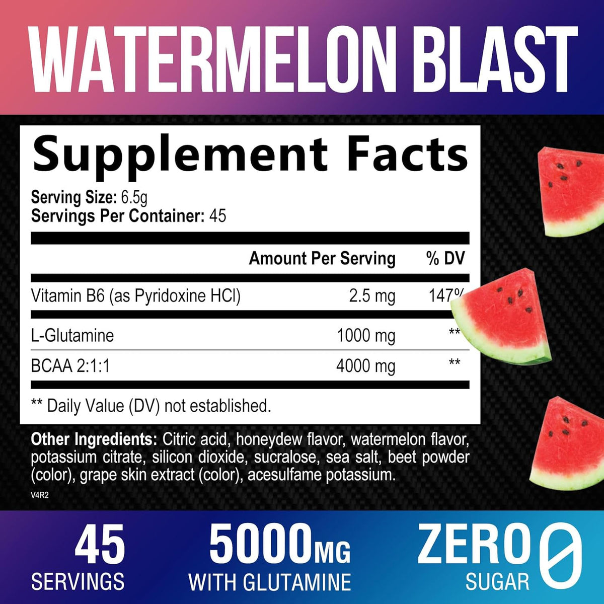45 Servings Watermelon BCAA Amino Muscle Recovery Powder U94000