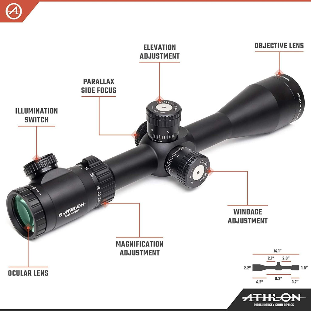 6-24X50 First Focal Plane Riflescope with Sunshade and Rings F793303