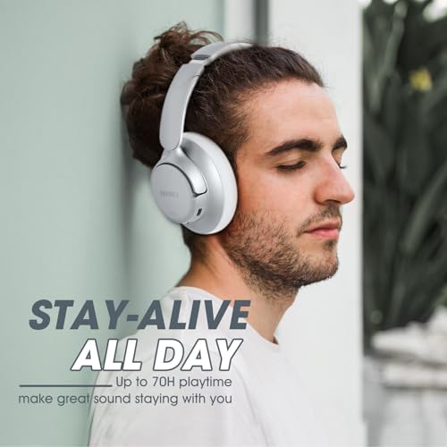 Hybrid Active Noise Cancelling Headphones with Transparent Modes, 70H Playtime Bluetooth Wireless with Mic, 3.5MM Cable, Soft Earpads, Fast Charging, Black Q29526
