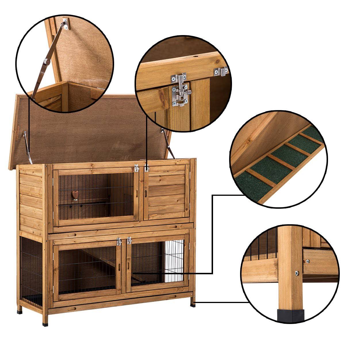 48x22 Wood Chicken Coop Hen House Rabbit Hutch Poultry Cage J48366