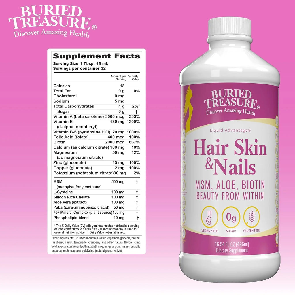 MSM Biotin Aloe Vera Liquid Complex 16 Oz L1901