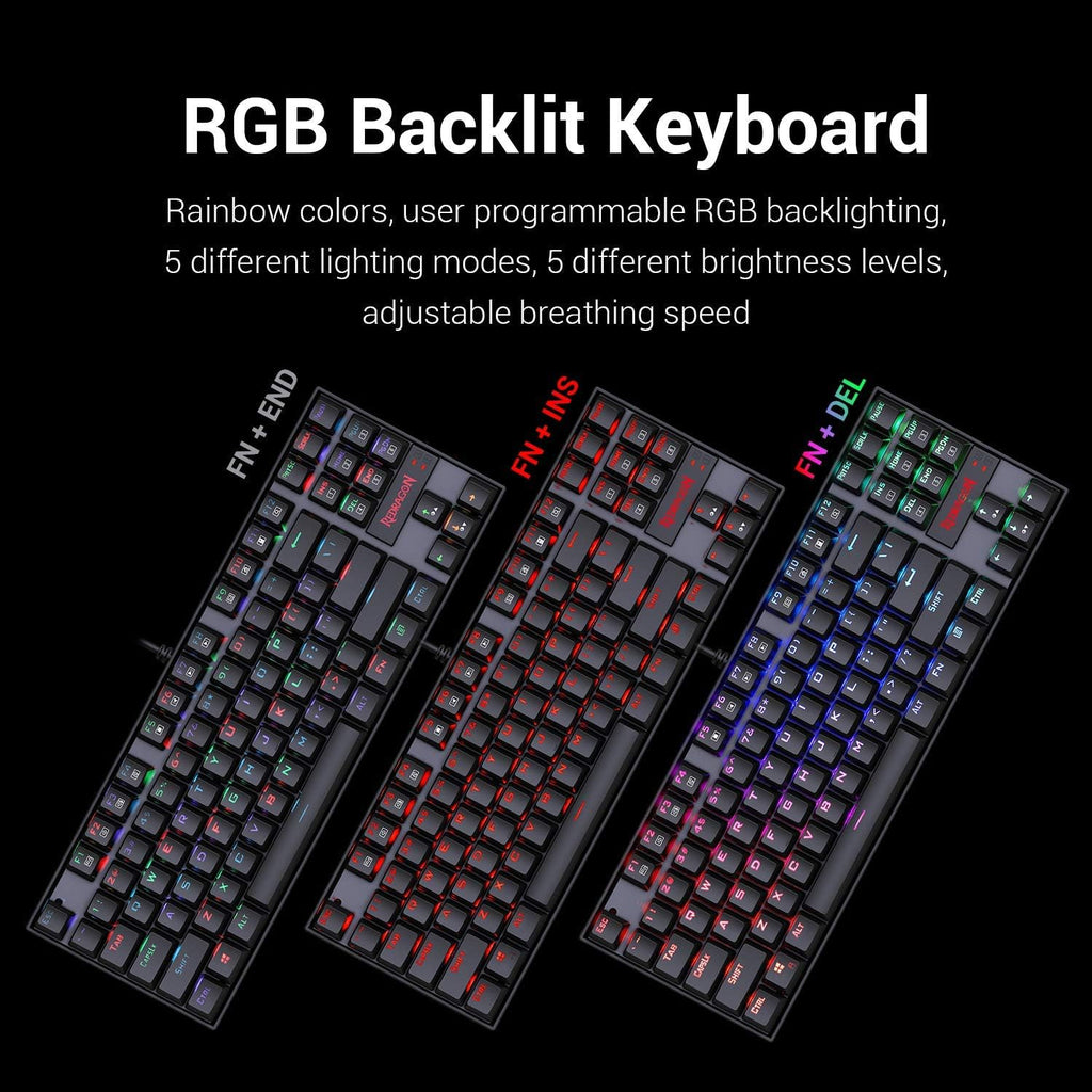 Mechanical Gaming Keyboard and Mouse Combo, Tenkeyless, 60% with Arrow Key, 7200 DPI Mouse, Pack of 2 V568