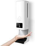 2 in 1 Wall Mount Infrared Thermometer with Hand Sanitizing Soap Dispenser, White H429