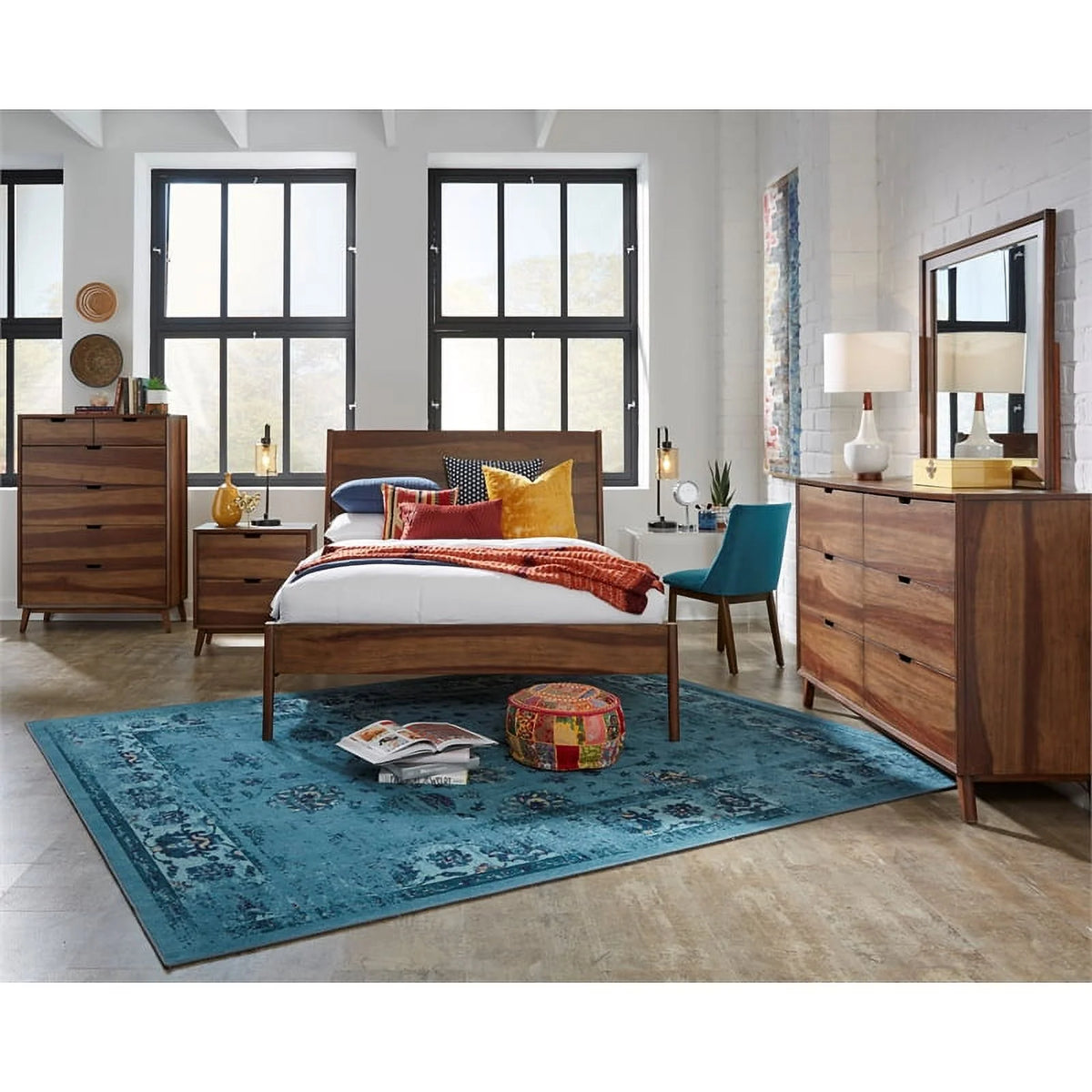Caramel Brown Wood Double Drawer Dresser X5828