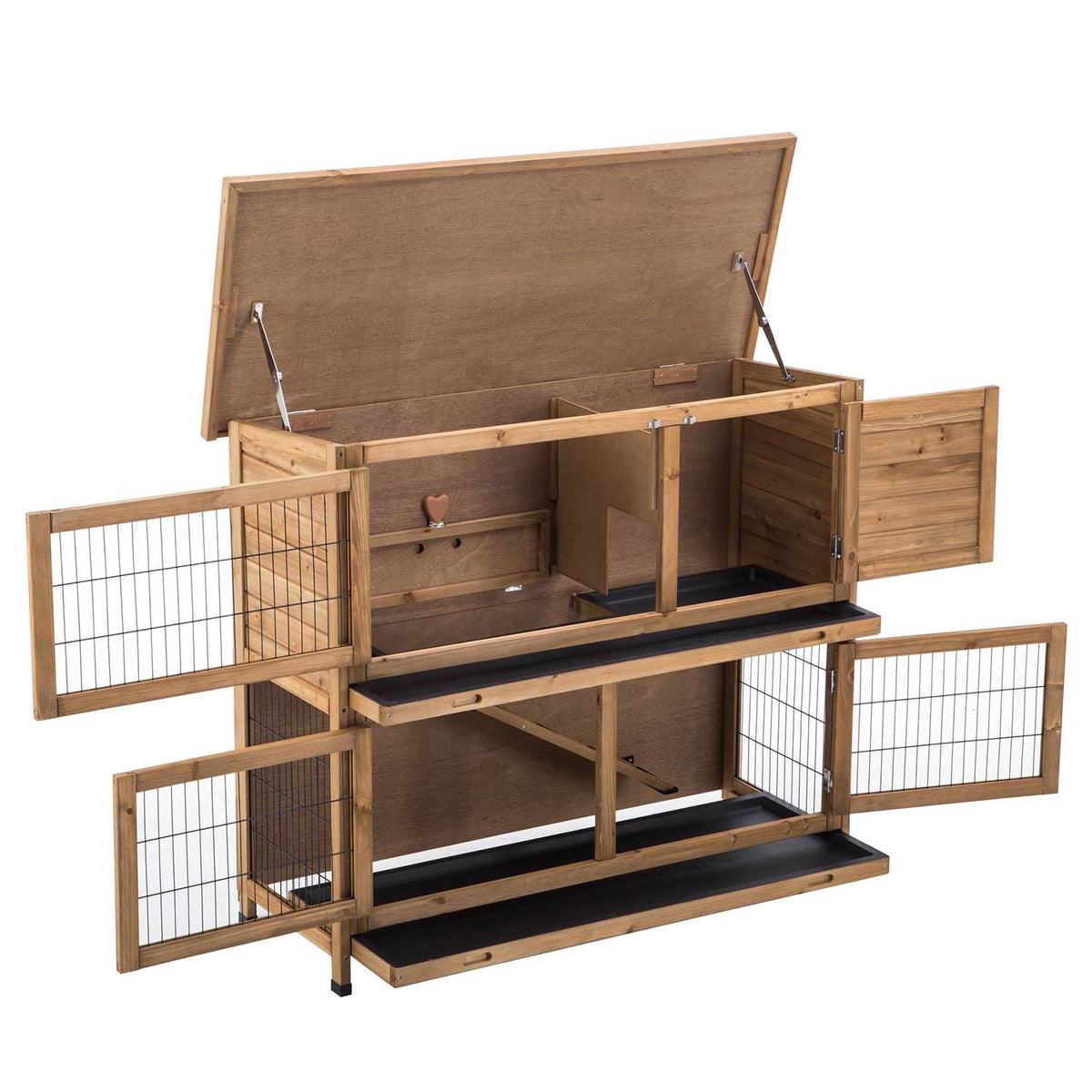 48x22 Wood Chicken Coop Hen House Rabbit Hutch Poultry Cage J48366