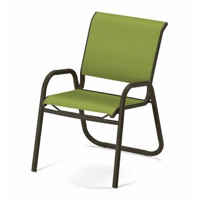 Stacking Patio Dining Chair Textured Beachwood Lime G85850