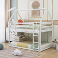 White Low Bunk Bed with Ladder L68912