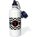Black and White Chevron Straw Water Bottle, 21-Ounce L4457