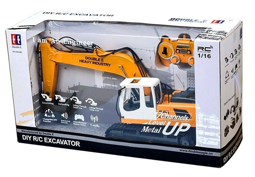 17 Channel RC Excavator Tractor Toy Construction Vehicles with Metal Shovel and Breaker V366