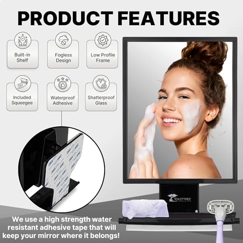 Fogless Shower Mirror with Squeegee Y72181