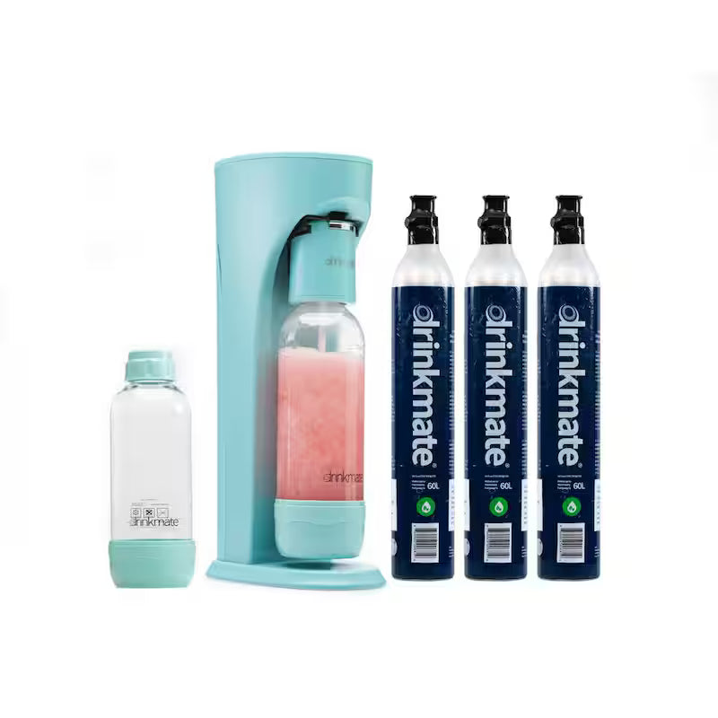 Sparkling Water Soda Maker Machine with 3 60L CO2 Cartridge, 1L and 0.5L Bottles B567151