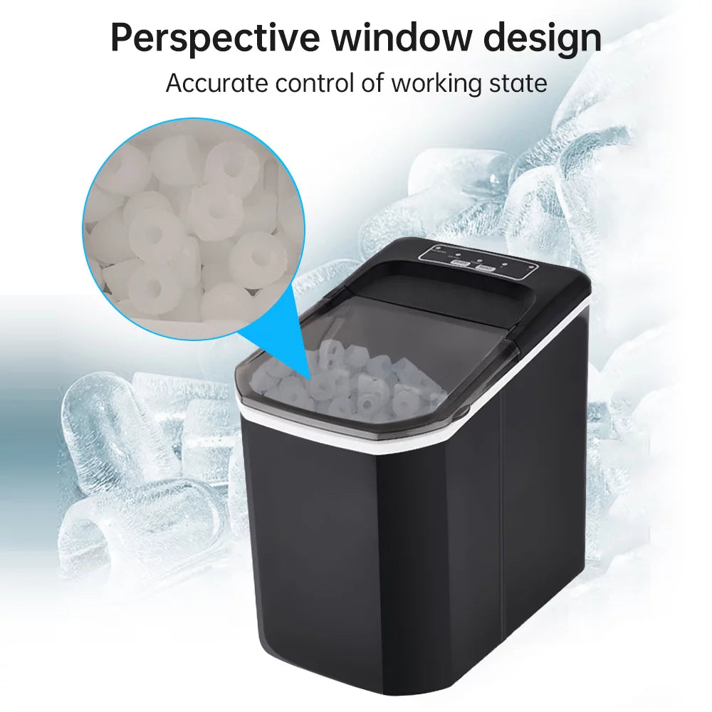 Countertop Ice Maker with Ice Basket, 2 Sizes of Ice J50846