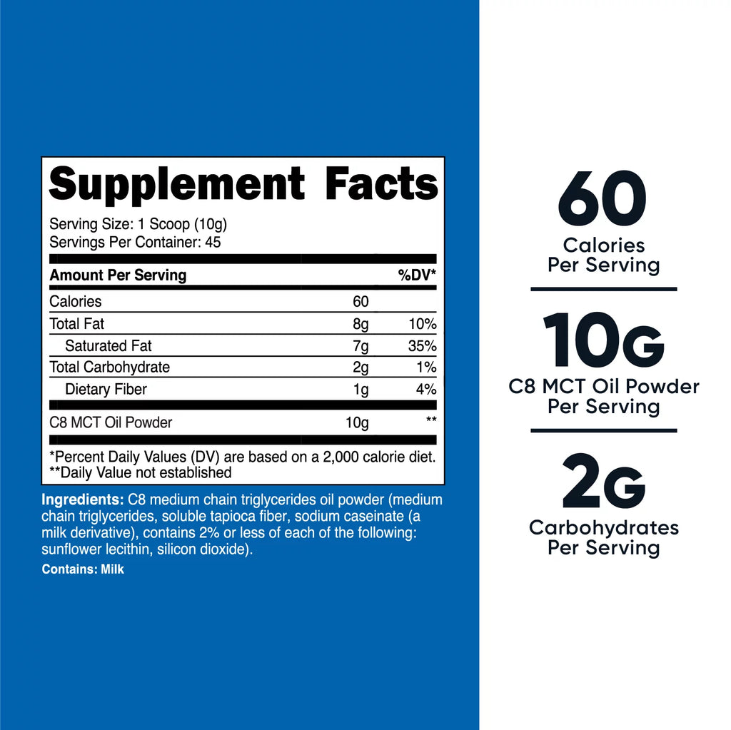 C8 MCT Oil Powder 1LB (16oz) M694
