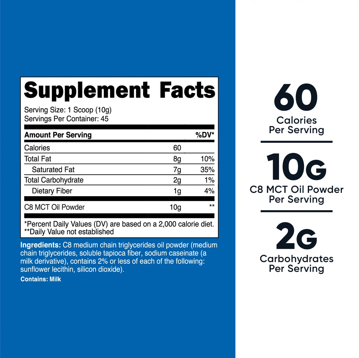 C8 MCT Oil Powder 1LB (16oz) M694