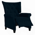 Navy Blue Velvet Push Back Recliner N365