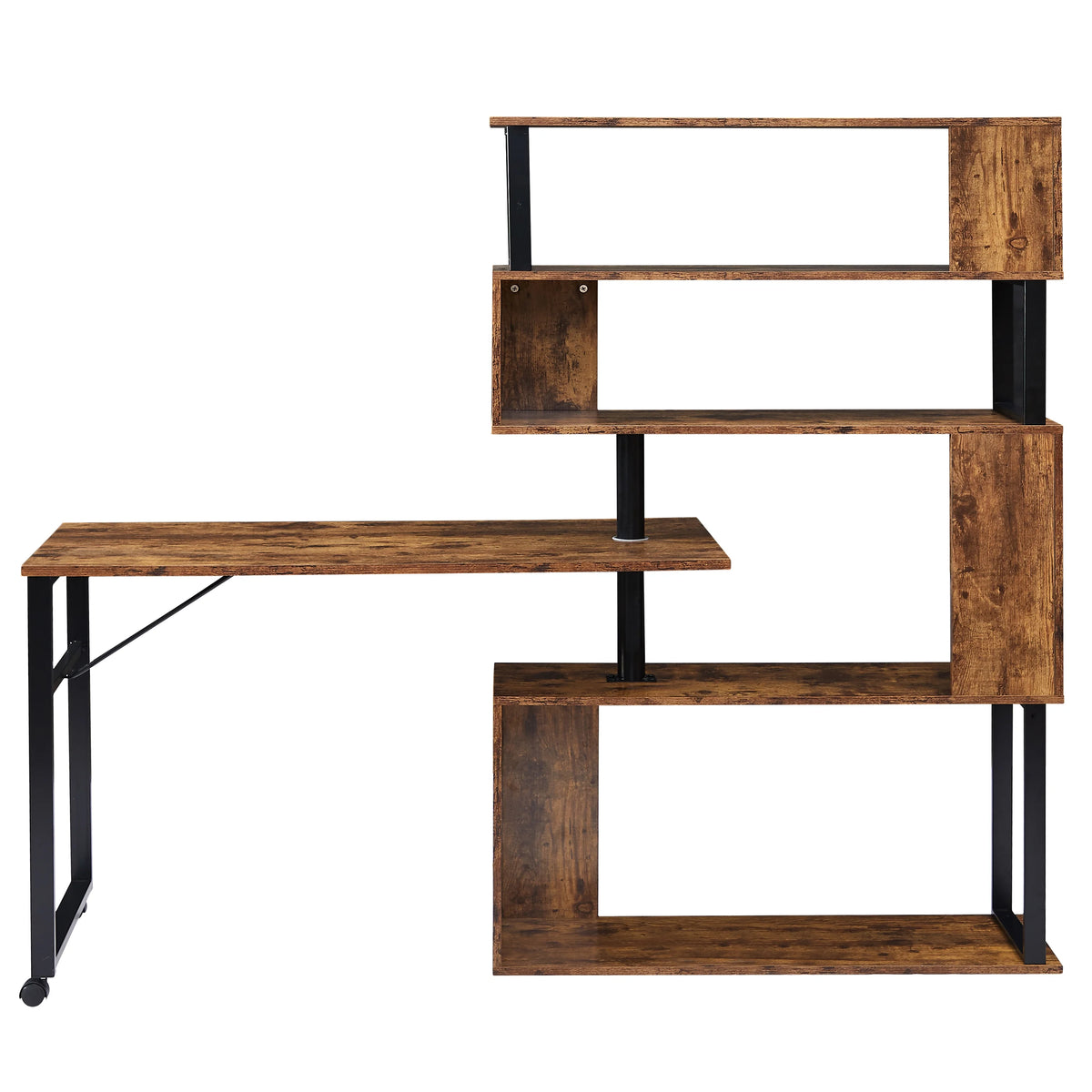 L-Shaped Corner Computer Desk with Bookshelf U92669