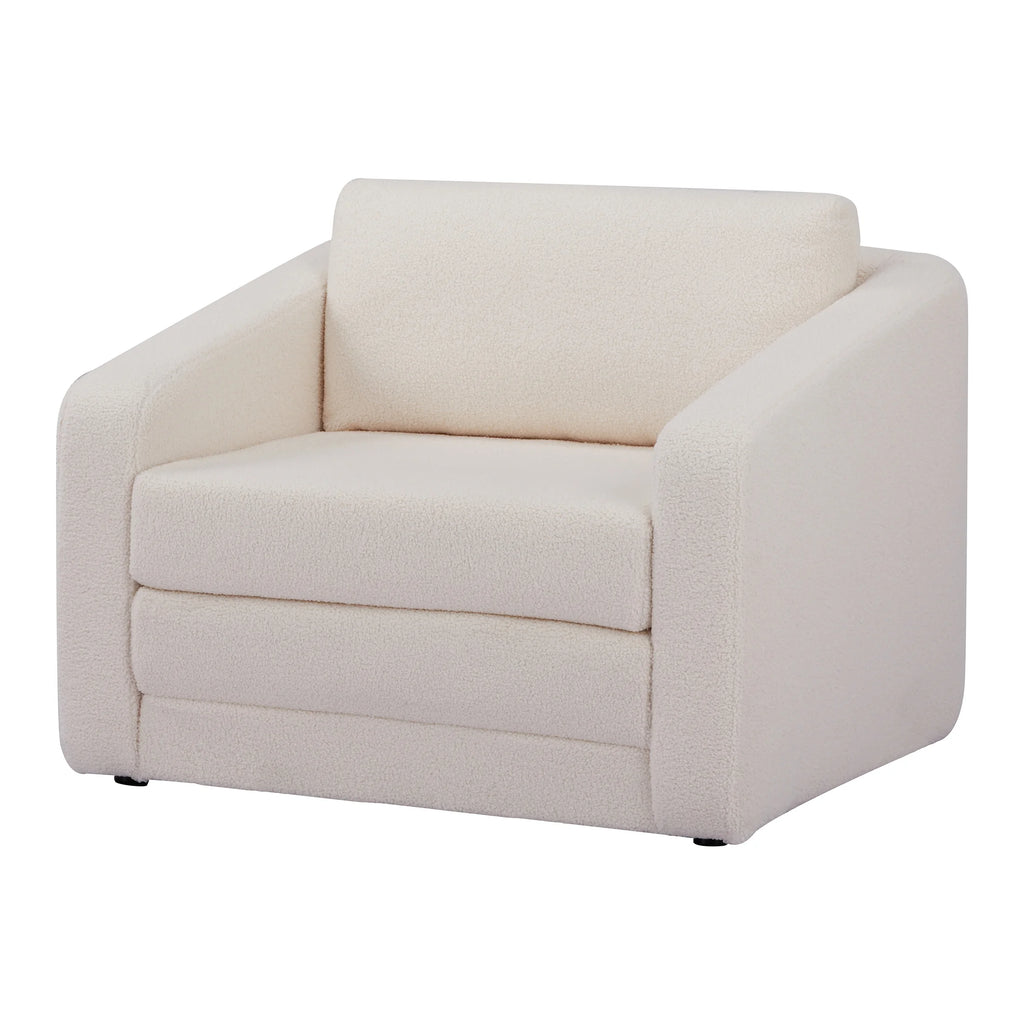 Ivory Polyester Sherpa Convertible Chair B4029