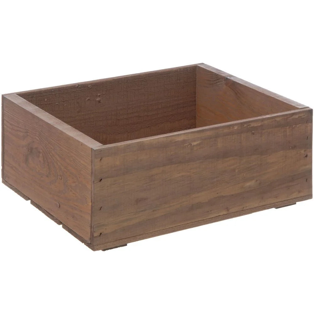 Rectangular Stained Wood Crate E431220