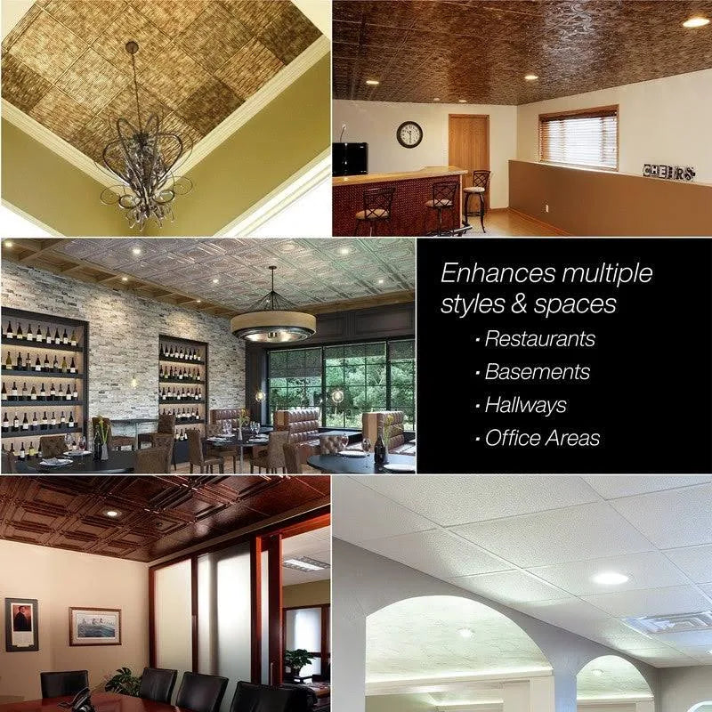 Smoked Pewter Vinyl Lay in Ceiling Tile 5 Pack Z2176