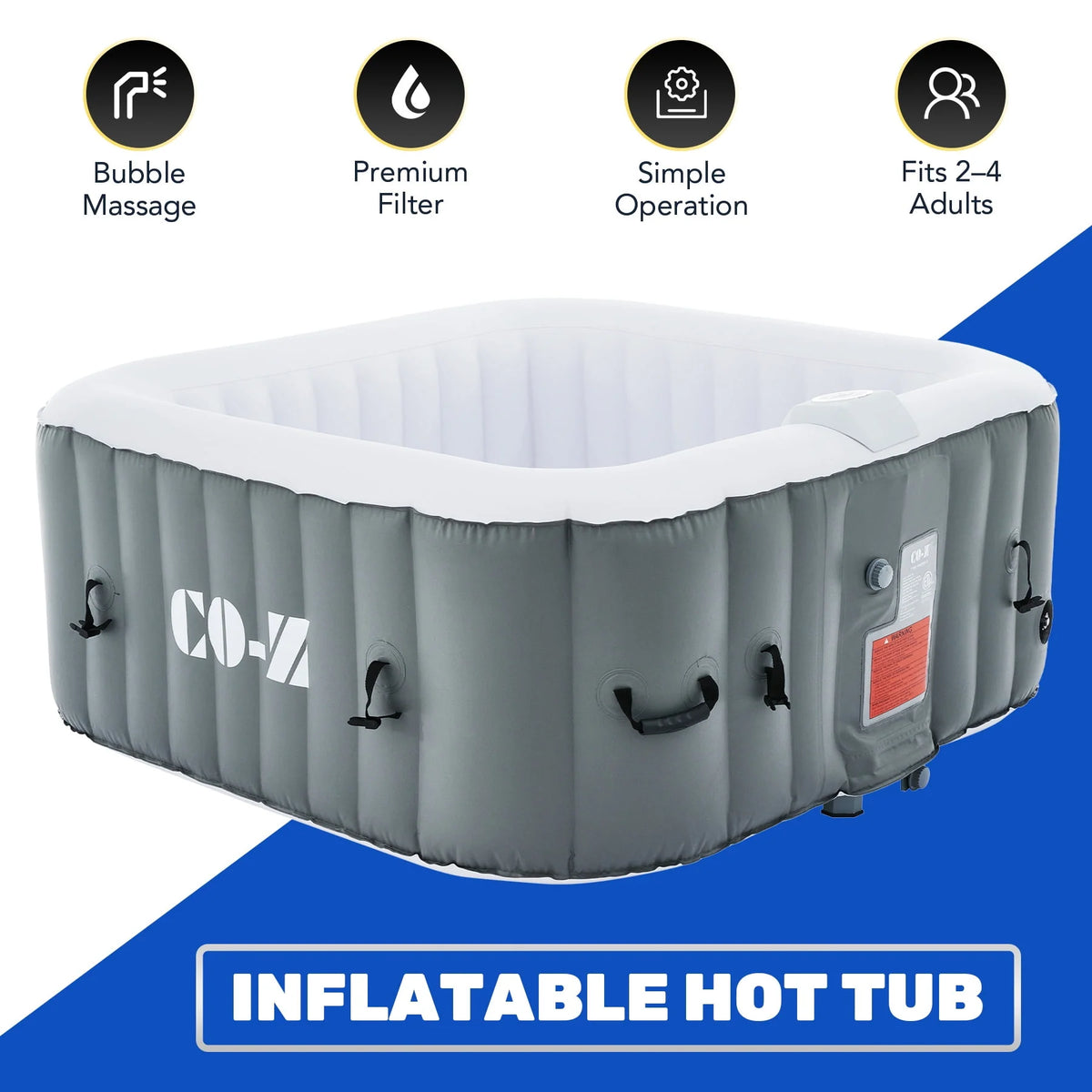 4-6 Person Blow-Up Hot Tub with Air Jets S746