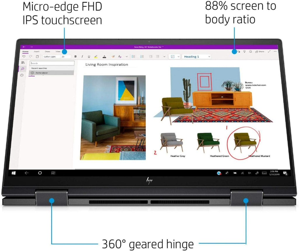 15.6 Full HD Touchscreen 2-in-1 Laptop, AMD Ryzen 5 5500U, 16GB RAM, 512GB SSD, Windows 11 Home K8262