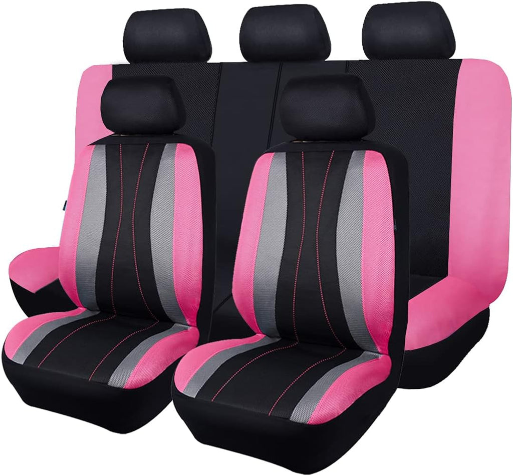 Faux Leather Mesh Car Seat Covers Full Set P436728