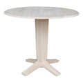 42" Round Solid Wood Drop Leaf Counter Height Dining Table I931387