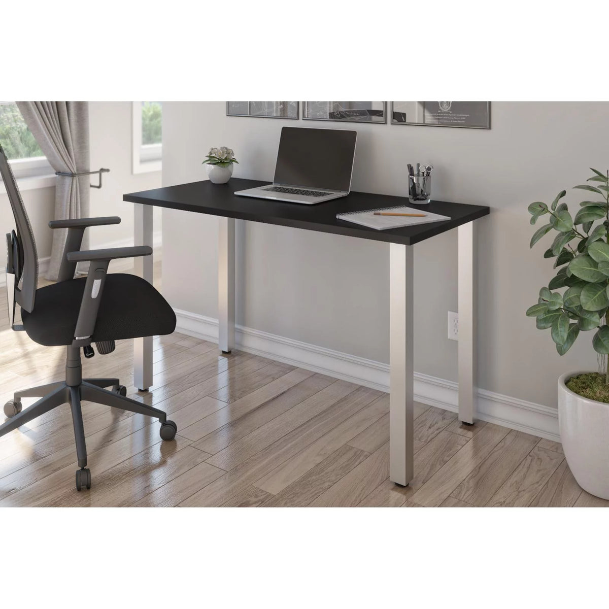 48W Table Desk with Square Metal Legs V696