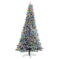 9.5Ft. Artificial Christmas Tree With 150 Multi Color Globe Bulbs And 2297 Bendable Branches K6717