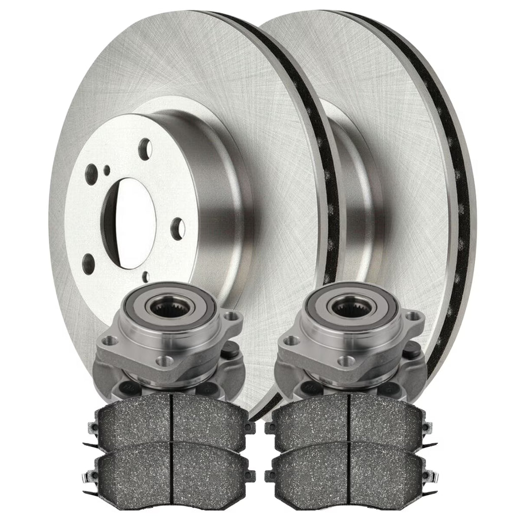 Front Wheel Bearing Hub Assembly Brake Rotor Ceramic Pad Kit P245733