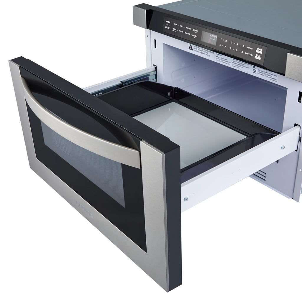 3 Piece Kitchen Appliance Package With Electric Cooktop Microwave Drawer Wall Oven Z556