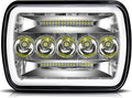 5x7 LED Headlight 87W Sealed Beam Halo Angel Eyes DRL, Pack of 2 L862407