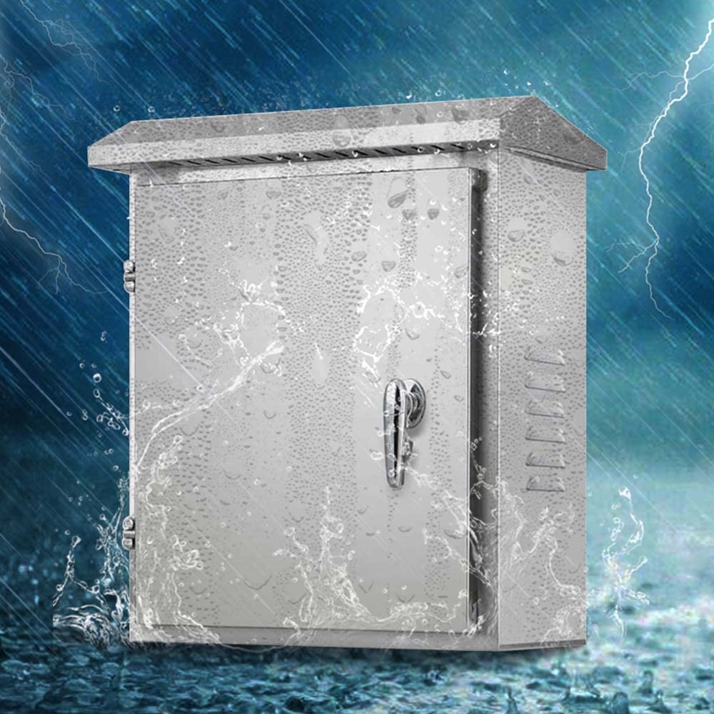304 Stainless Steel Electrical Enclosure Box 20'' x 16'' x 8'' IP65 Weatherproof with Mounting Plate X905693