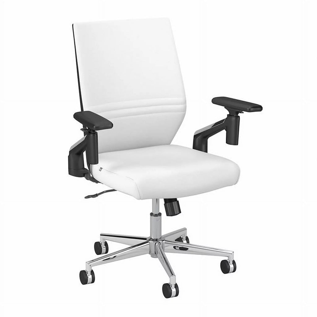 White Faux Leather Office Chair Q2564