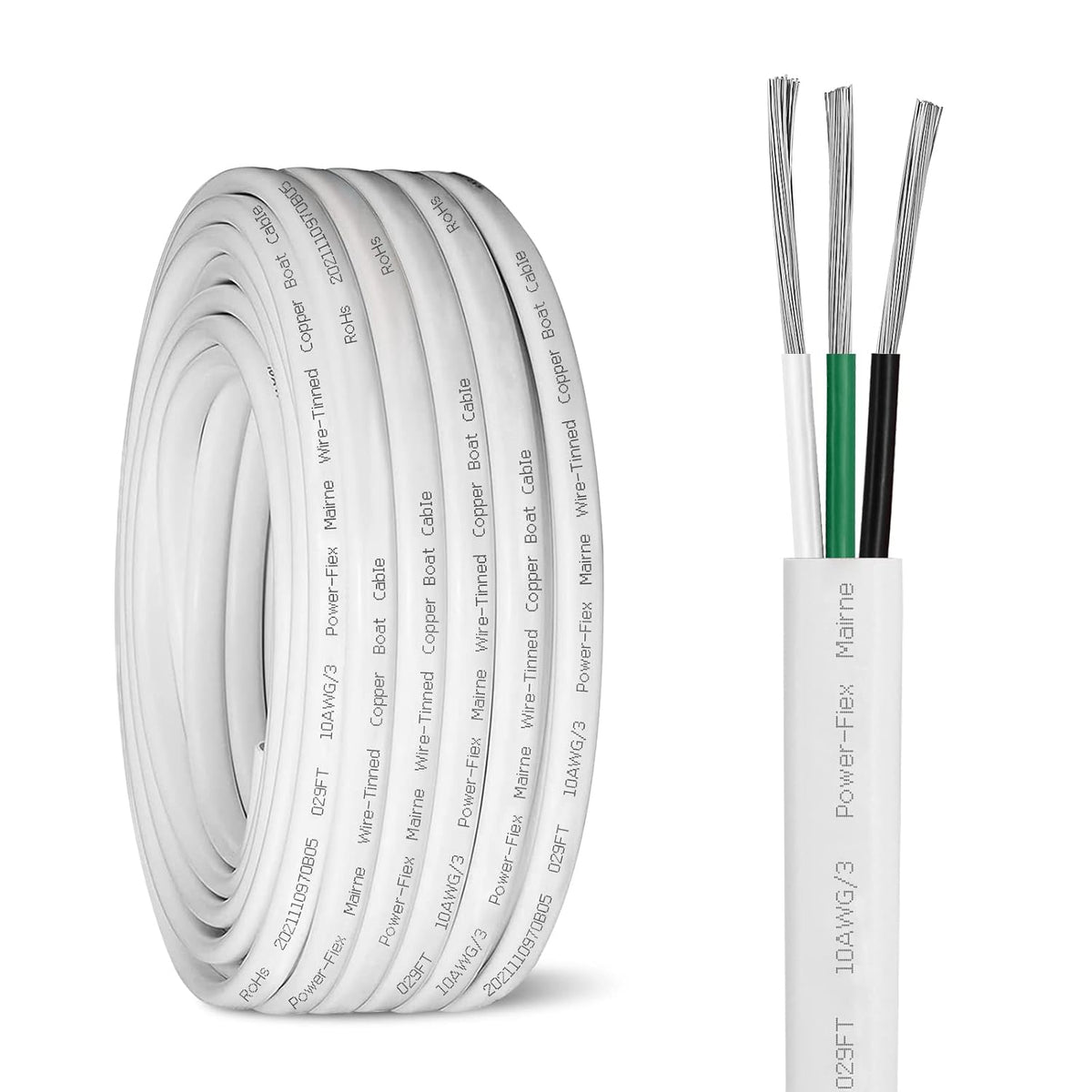 10 Gauge 50Ft Tinned Copper Marine Wire W48929