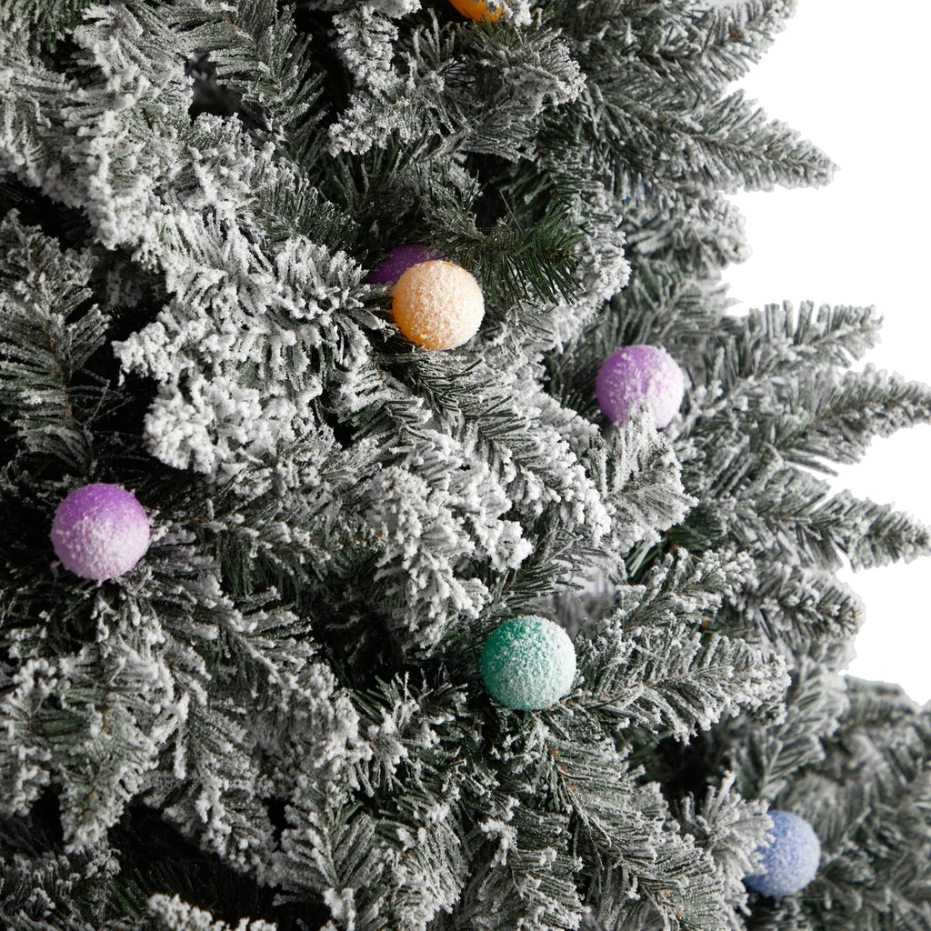 9.5Ft. Artificial Christmas Tree With 150 Multi Color Globe Bulbs And 2297 Bendable Branches K6717